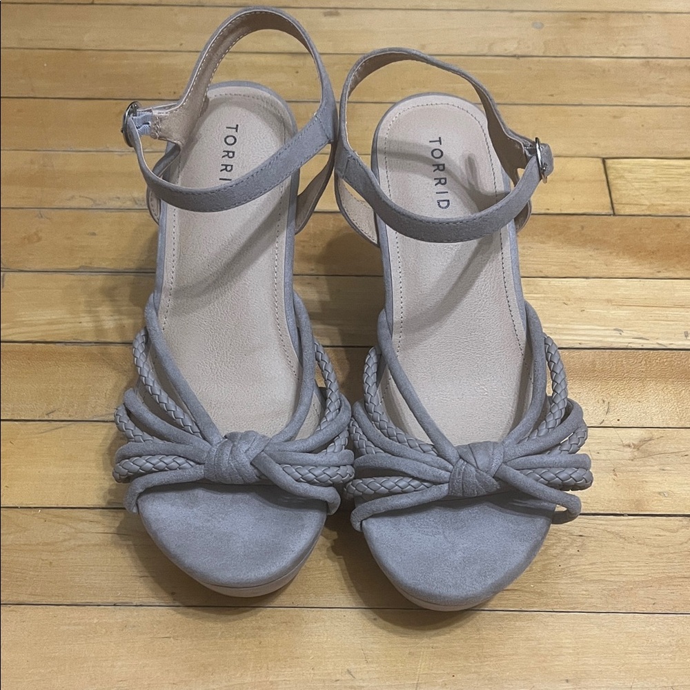 Torrid Light Gray Braided Sandals